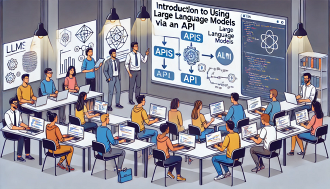 AI-generated image of a workshop situation.