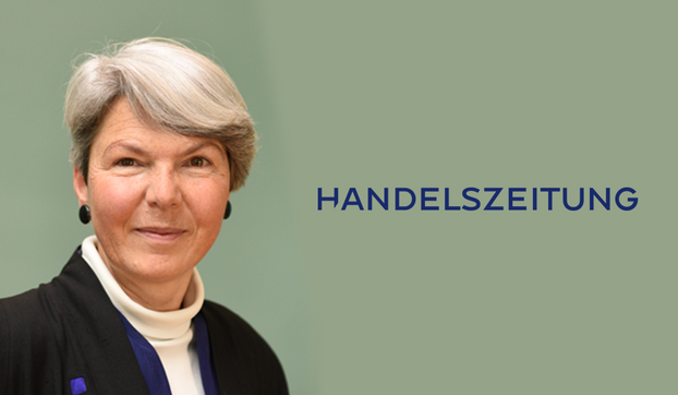 Christa Tobler und Logo der Handelszeitung