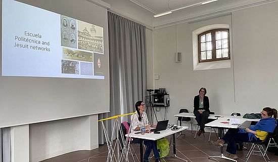 Elisa Sevilla addresses the attendees of the lunch talk