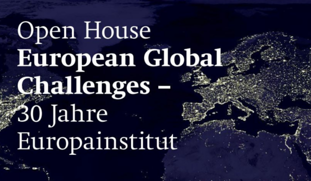 Keyvisual of the Open House: «European Global Challenges – 30 Jahre Europainstitut»