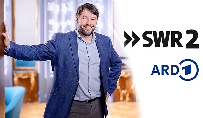 Foto: Ralph Weber, © Philippe Gétoz (links), Logo SWR2 und ARD (rechts)