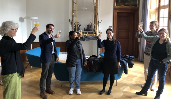 Apero with Yim Fong Chan and attendees after her defense.