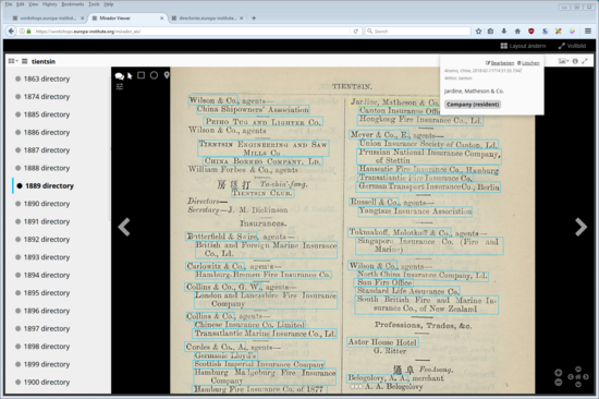 Annotation of Asia Directories in Mirador
