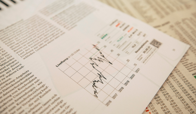 Picture: stock market graph on paper