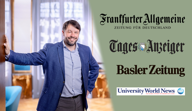 Ralph Weber und verschiedene Logos von Zeitungsmedien.