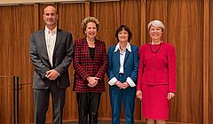 v.l.n.r. Corey Ross, A. Schenker-Wicky, Pascale Baeriswyl, Christa Tobler