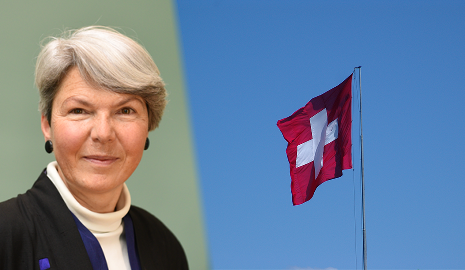 Foto: Christa Tobler (links), Nationalflagge Schweiz (rechts)