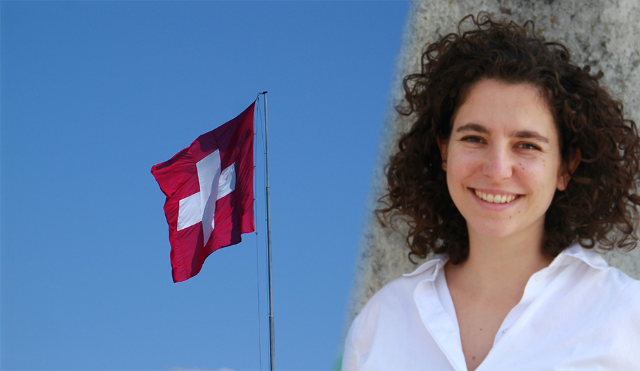 Foto: Schweizer Flagge (links), Barbara von Rütte (rechts)