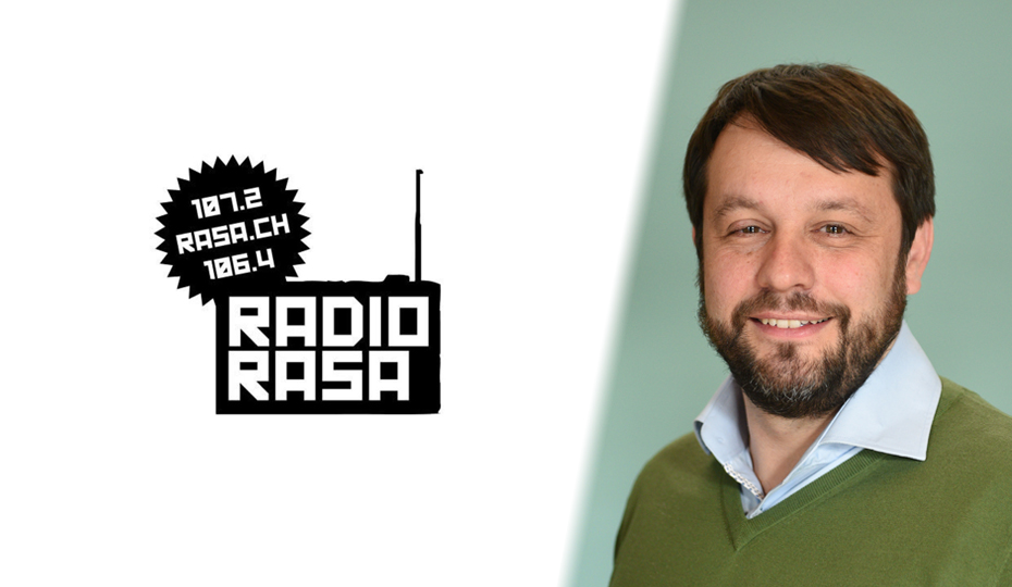 Logo Radio RaSA (links) / Porträt Ralph Weber (rechts)
