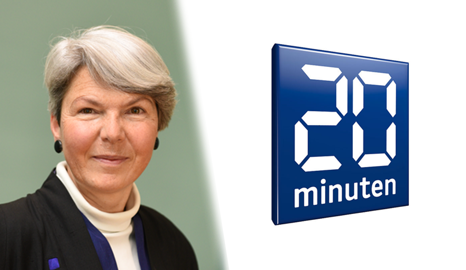 Foto von Christa Tobler mit Logo der Tageszeitung «20 Minuten»